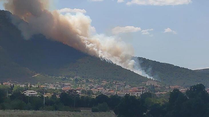 Denizli’de yerleşim yerleri yakınında orman yangını