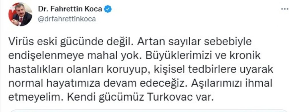 fahrettin koca 5375 - BAKAN KOCA: VİRÜS ESKİ GÜCÜNDE DEĞİL