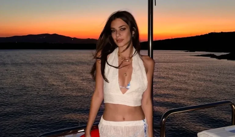 Deren Talu’nun İtalya tatiline transparan kıyafet damgası