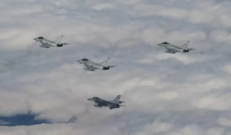 EUROFIGHTERLAR TÜRK HAVA SAHASINDA F-16’LAR TARAFINDAN KARŞILANDI