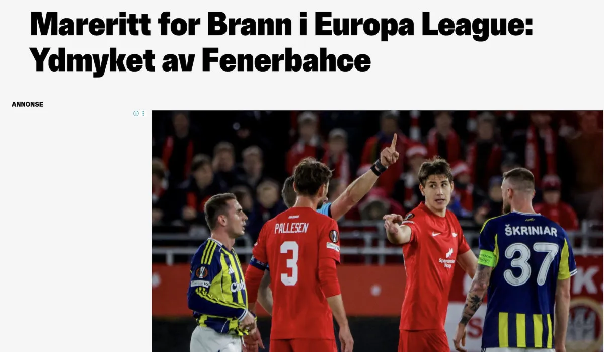 Fenerbahçe’nin Norveç’te Gol Yağmuru ve Farklı Galibiyeti Norveç Basınında Geniş Yankı Uyandırdı: Talisca’dan Hattrick, Avrupa Ligi’nde Tarihi Akşam! 1 - Fenerbahçe’nin Norveç’te Gol Yağmuru ve Farklı Galibiyeti Norveç Basınında Geniş Yankı Uyandırdı: Talisca’dan Hattrick, Avrupa Ligi’nde Tarihi Akşam!